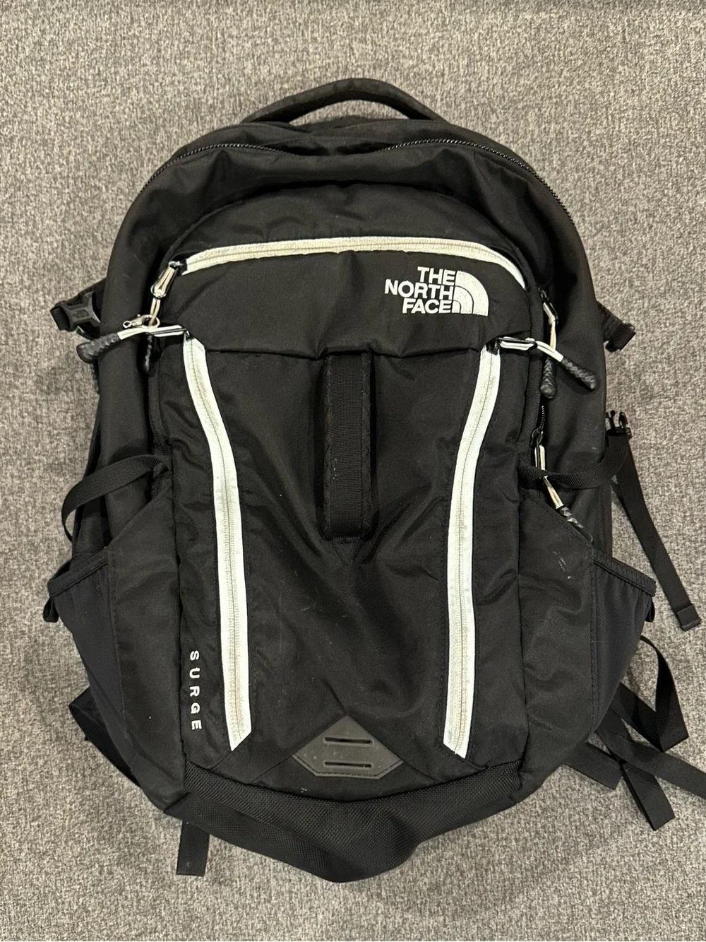 The North Face Black Surge Daypack with White Accents